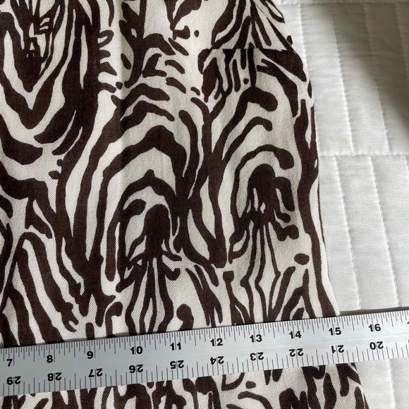 Lilly PULITZER White Brown Angel Maxi Halter Dress Sz S Zebra Animal Print Beach - Picture 13 of 16